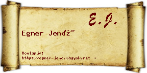 Egner Jenő névjegykártya